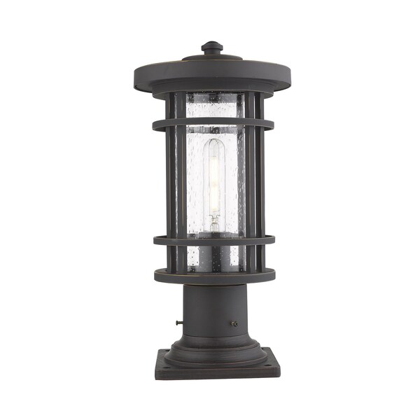 Z-Lite Jordan 1 Light Outdoor Pier Mounted Fixture, Oil Rubbed Bronze And Clear Seedy 570PHM-533PM-ORB - main
